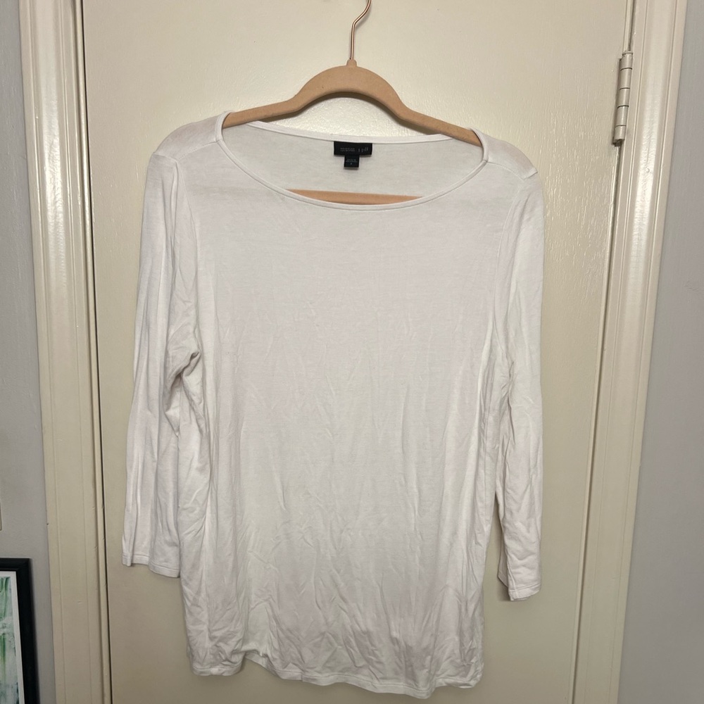 J. Jill Classic White Long Sleeve Top